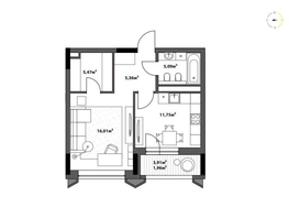 Продается 1-комнатная квартира ЖК Северное Сияние Бизнес, 45.64  м&sup2;, 10090800 рублей