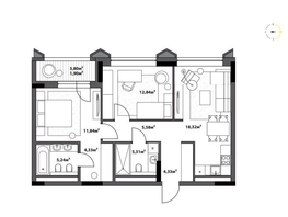 Продается 2-комнатная квартира ЖК Северное Сияние Бизнес, 69.69  м&sup2;, 13945000 рублей