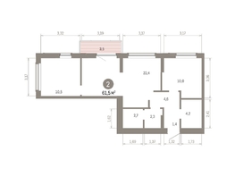 Продается 2-комнатная квартира ЖК Кварталы Драверта, дом 6, 61.52  м&sup2;, 9470000 рублей