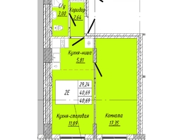 Продается 1-комнатная квартира  Дом на 2-й Дачной, 40.69  м&sup2;, 8331278 рублей