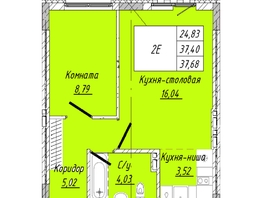 Продается 1-комнатная квартира  Дом на 2-й Дачной, 37.68  м&sup2;, 7912800 рублей