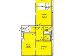 Продается 2-комнатная квартира  Дом на 3-й Любинской, 30/2, 58.92  м&sup2;, 7070400 рублей