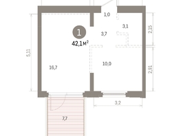 Продается 1-комнатная квартира ЖК Кварталы Драверта, дом 6, 42.09  м&sup2;, 8100000 рублей