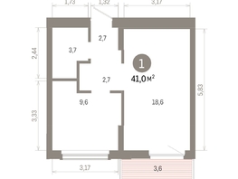 Продается 1-комнатная квартира ЖК Кварталы Драверта, дом 6, 40.99  м&sup2;, 8140000 рублей
