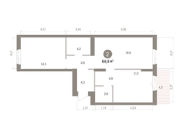 Продается 2-комнатная квартира ЖК Кварталы Драверта, дом 4, 68.8  м&sup2;, 12040000 рублей