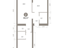 Продается 2-комнатная квартира ЖК Кварталы Драверта, дом 4, 69.12  м&sup2;, 11450000 рублей