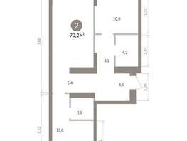 Продается 2-комнатная квартира ЖК Кварталы Драверта, дом 4, 70.19  м&sup2;, 11990000 рублей