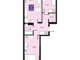 Продается 2-комнатная квартира ЖК Северное Сияние Премиум, 68.2  м&sup2;, 10890000 рублей