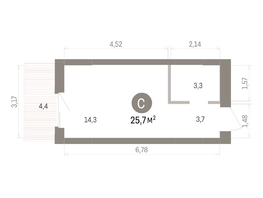 Продается Студия ЖК Кварталы Драверта, дом 4, 25.72  м&sup2;, 5260000 рублей