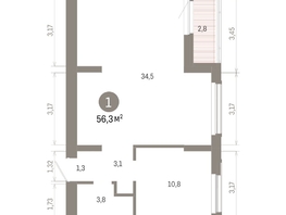 Продается 1-комнатная квартира ЖК Кварталы Драверта, дом 6, 56.32  м&sup2;, 9840000 рублей