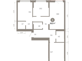 Продается 3-комнатная квартира ЖК Кварталы Драверта, дом 6, 88.6  м&sup2;, 13700000 рублей