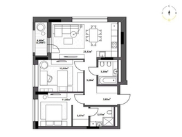 Продается 2-комнатная квартира ЖК Северное Сияние Бизнес, 73.81  м&sup2;, 12939000 рублей