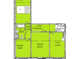 Продается 3-комнатная квартира  Дом на 3-й Любинской, 30/2, 71.41  м&sup2;, 7498050 рублей
