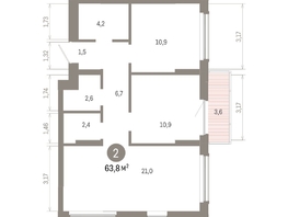 Продается 2-комнатная квартира ЖК Кварталы Драверта, дом 6, 63.8  м&sup2;, 12240000 рублей
