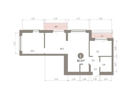 Продается 1-комнатная квартира ЖК Кварталы Драверта, дом 6, 61.27  м&sup2;, 13360000 рублей