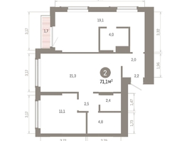 Продается 2-комнатная квартира ЖК Кварталы Драверта, дом 6, 71.07  м&sup2;, 12650000 рублей