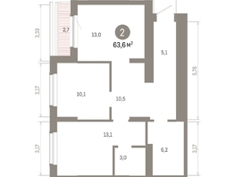 Продается 2-комнатная квартира ЖК Кварталы Драверта, дом 6, 63.57  м&sup2;, 11350000 рублей