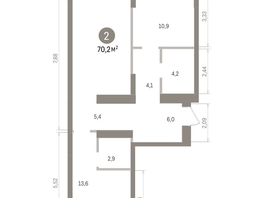Продается 2-комнатная квартира ЖК Кварталы Драверта, дом 4, 70.19  м&sup2;, 12060000 рублей