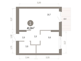 Продается 1-комнатная квартира ЖК Кварталы Драверта, дом 4, 41.91  м&sup2;, 8160000 рублей