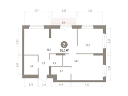 Продается 2-комнатная квартира ЖК Кварталы Драверта, дом 4, 63.07  м&sup2;, 11070000 рублей