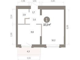Продается 1-комнатная квартира ЖК Кварталы Драверта, дом 4, 37.19  м&sup2;, 7840000 рублей