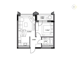 Продается 1-комнатная квартира ЖК Северное Сияние Бизнес, 45.47  м&sup2;, 9722300 рублей
