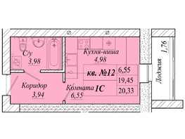 Продается Студия ЖК Семиреченская, дом 1, 20.33  м&sup2;, 2846200 рублей