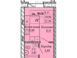 Продается Студия ЖК Семиреченская, дом 2, 21.59  м&sup2;, 3022600 рублей
