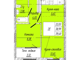 Продается 1-комнатная квартира  Дом на 2-й Дачной, 39.4  м&sup2;, 8069198 рублей