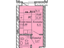 Продается Студия ЖК Семиреченская, дом 3, 21.57  м&sup2;, 3019800 рублей