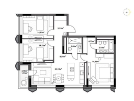 Продается 3-комнатная квартира ЖК Северное Сияние Бизнес, 100.1  м&sup2;, 18140000 рублей