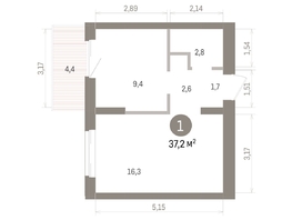 Продается 1-комнатная квартира ЖК Кварталы Драверта, дом 4, 37.21  м&sup2;, 7250000 рублей