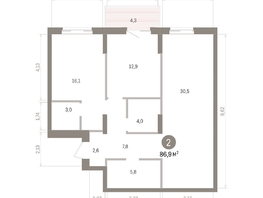 Продается 2-комнатная квартира ЖК Кварталы Драверта, дом 4, 86.94  м&sup2;, 13450000 рублей