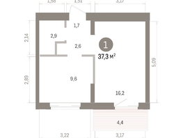 Продается 1-комнатная квартира ЖК Кварталы Драверта, дом 4, 37.25  м&sup2;, 7810000 рублей