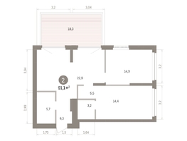 Продается 2-комнатная квартира ЖК Кварталы Драверта, дом 5, 91.07  м&sup2;, 13900000 рублей