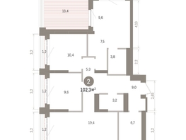 Продается 2-комнатная квартира ЖК Кварталы Драверта, дом 5, 102.25  м&sup2;, 17260000 рублей