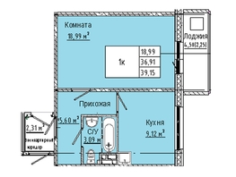 Продается 1-комнатная квартира  Дом на 3-й Любинской, 30/2, 39.15  м&sup2;, 4932900 рублей