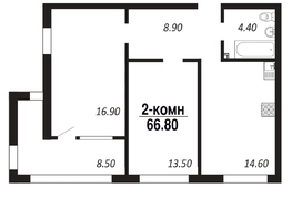 Продается 2-комнатная квартира ЖК ПАРК-квартал «Королёв», дом 4, 66.8  м&sup2;, 9619200 рублей