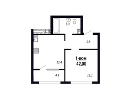 Продается 1-комнатная квартира ЖК ПАРК-квартал «Королёв», дом 6, 42  м&sup2;, 6090000 рублей
