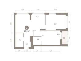 Продается 2-комнатная квартира ЖК Кварталы Драверта, дом 5, 69.15  м&sup2;, 12380000 рублей