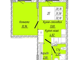 Продается 1-комнатная квартира  Дом на 2-й Дачной, 32.1  м&sup2;, 7145460 рублей