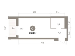 Продается Студия ЖК Кварталы Драверта, дом 5, 26.83  м&sup2;, 5600000 рублей