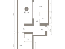 Продается 2-комнатная квартира ЖК Кварталы Драверта, дом 4, 70.16  м&sup2;, 12800000 рублей