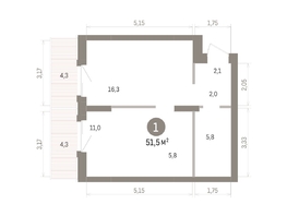 Продается 1-комнатная квартира ЖК Кварталы Драверта, дом 4, 51.45  м&sup2;, 9490000 рублей