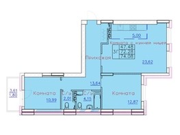 Продается 3-комнатная квартира ЖК Ленина, дом 116, блок-секция 2, 74.08  м², 7630240 рублей