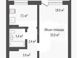 Продается 1-комнатная квартира Архитектора Василия Болдырева ул, 35  м², 4200000 рублей