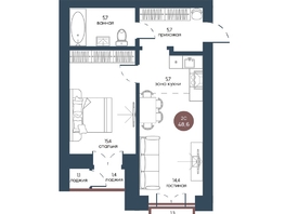 Продается 2-комнатная квартира ЖК Белозерский, корпус 3, 48.6  м², 10887510 рублей