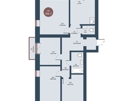 Продается 4-комнатная квартира ЖК Белозерский, корпус 3, 102.7  м², 20341627 рублей