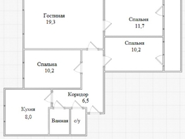 Продается 4-комнатная квартира Нахимова ул, 70.2  м&sup2;, 7990000 рублей