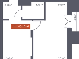 Продается 1-комнатная квартира ЖК Ломоносов, 40.29  м&sup2;, 8500900 рублей